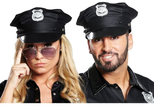 PARTY DISCOUNT Hut Polizist/Police Cap, schwarz, KW 59