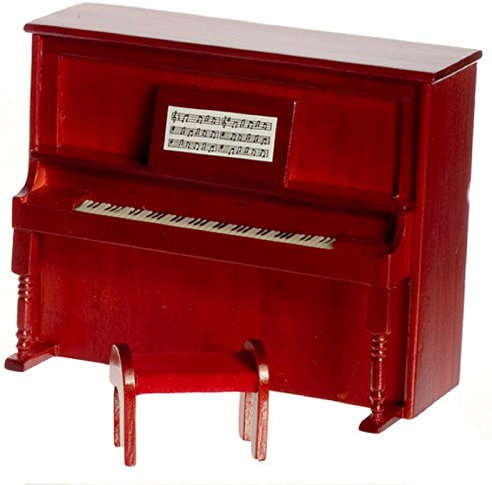 Melody Jane Puppenhaus Mahagoni Upright Piano und Bank Miniatur Raum Möbel
