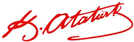 ATATÜRK IMZA Aufkleber Auto Sticker Autosticker Autoaufkleber Araba Yapiskan Mustafa Kemal Ata (Rot)