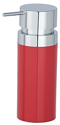 WENKO 22564100 Seifenspender Inca Red, Flüssigseifen-Spender, Spülmittel-Spender Fassungsvermögen: 0,3 l, Acrylnitril-Butadien-Styrol (ABS), 10 x 18,5 x 7 cm, rot