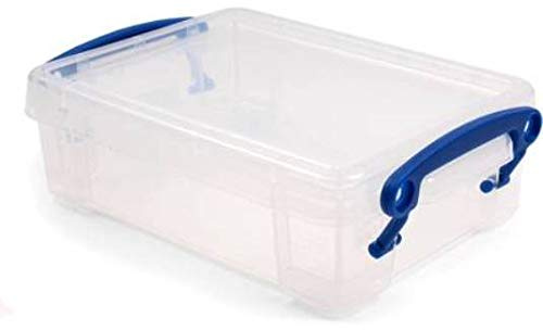 6 x 0.35 Litre Really Useful Box Storage Boxes with Lids, Transparent