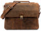 LEABAGS Leder Umhängetasche Herren Aktentasche Vintage Laptoptasche Messenger Bag für 15 Zoll Laptop, Schultertasche mit Schultergurt, Notebooktasche Leder，Arbeitstasche（Vintage Rotbraun）