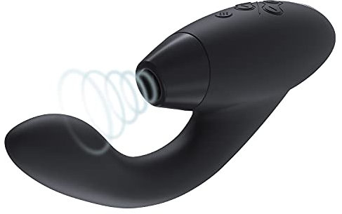 Womanizer DUO 1 Rabbit-Vibrator & G-Punkt Stimulator mit Klitoris-Sauger, doppelte Stimulation mit je 12 Intensitätsstufen, Black Gold