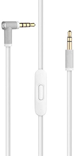 Zsmzzd Replacement Audio Cable Cord Wire with in Line Microphone And Control for Beats by Dr Dre Headphones Solo Studio PRO Detox Wireless Mixr Executive Pill (White)