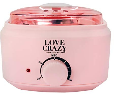 LOVECRAZY- Calentador de Cera Eléctrico para la Depilación Profesional,Set de Depilación de Cera Caliente 500ml (ROSA)