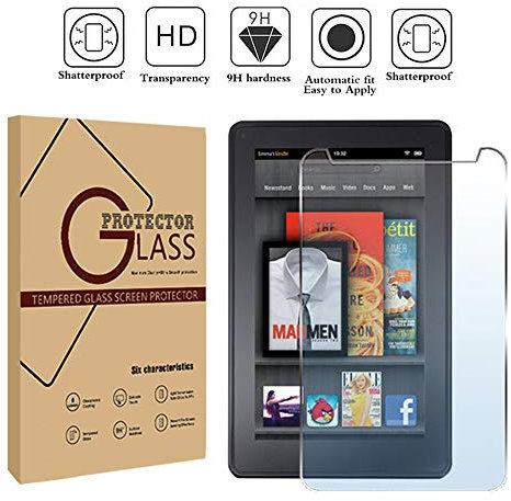 FINDING CASE Amazon Kindle Fire HDX 7 Tablet - Premium Tempered Glass Screen Protector Film Cover 9H Hardness Anti-Scratch Bubble-Free Ultra Clear