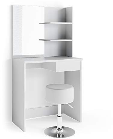 Vicco Schminktisch Dekos, Weiß, 75 cm mit Hocker