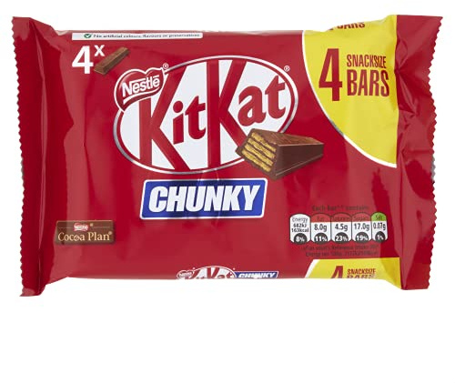 KitKat Chunky Milk Chocolate Bar Multipack - Crispy Wafer Biscuit, 4 x 32g | Pack of 1