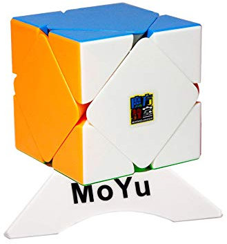 OJIN MoYu MOFANGJIAOSHI WÜRFELKLASSENRAUM MFJS Meilong Skewb Cubing Klassenzimmer Twisty Puzzle Würfel Brain Teaser Puzzle mit einem Würfelstativ (Stickerless)
