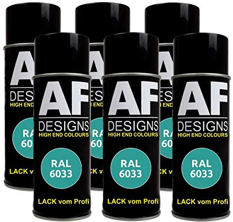 6X RAL Lackspray Autolack Buntlack Spraydose RAL6033 MINTTUERKIS glänzend