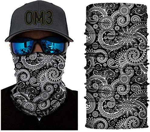 OM3® Gesichtsmaske I Schlauchschal mit Motiv I Mundschutzmaske I Halstuch I Wind Face Shield | Multifunktionstuch Herren & Damen S120