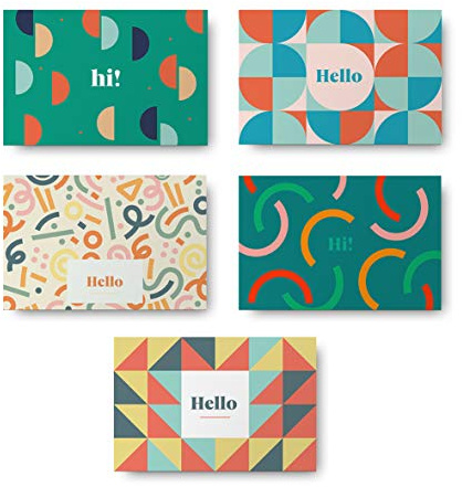 Rileys & Co Grußkarten für alle Anlässe mit Umschlägen | 50er-Pack, 5 bunte Designs, unbeschriebene Grußkarten, perfekt für Unternehmen, Dankeschön, Geschenkkarten, Abschlussfeier, Babyparty