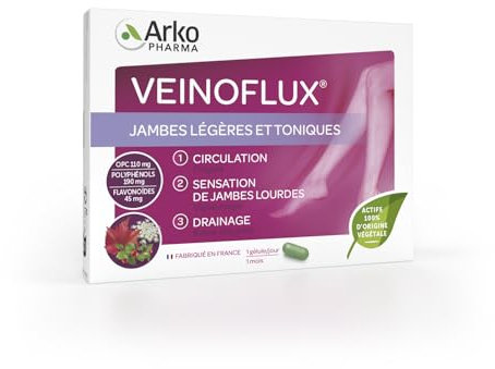 Arkopharma - Veinoflux 2 mois - Complément alimentaire pour jambes légères et toniques - Offre spéciale avec 15 jours OFFERTS