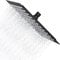 Drenky Tête de douche pluie, Pommeau de Douche Carré 25CM pomme de douche haute pression noir en acier inoxydable 304,Universelle Filetage 1/2 Pouce, Rotatif 360°, facile à installer