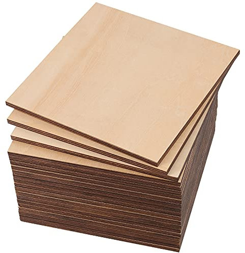 HAKZEON 20 Stück 6 mm 1/4x6x6 Zoll Baltische Birke Sperrholz B/BB Grade quadratisch baltische Birke Sperrholz baltische Birke Blätter für Kunst und Handwerk, Schule, Holzgravur, Laser-Projekt