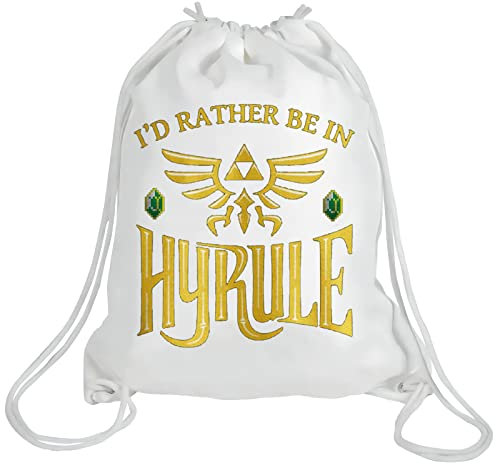 WZMPA Rucksack mit Kordelzug, Fans Geschenk I'd Rather Be In Hyrule Reisetasche mit Kordelzug für Freunde und Familie, Be In Hyrule, Mid Size