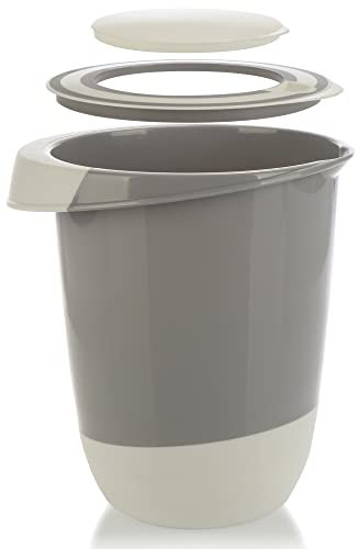 COM-FOUR® 1x Rührschüssel 1,5 L - Teigschüssel mit Stoppboden, Ausgießer und rutschfestem Griff - Küchenzubehör [Auswahl variiert] (1 Stück - variiert)