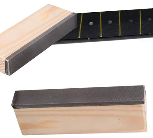 Lima Biseladora para Traste de Guitarra, Herramienta de Luthier para Lijar y Nivelar los Extremos de los Trastes de Madera con Lima de 17cm para Guitarra Bajo Ukelele Banjo Mandolina