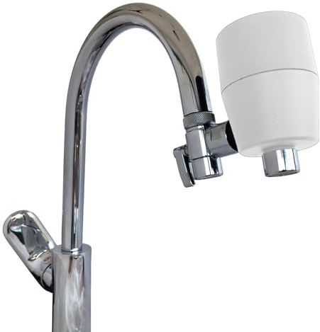 rivaALVA-S Viva Wasserhahnfilter weiß - Wasserfilter mit Blockaktivkohle im bioganischem Gehäuse - filtert Schwermetalle, Medikamente, Chlor u.v.m.