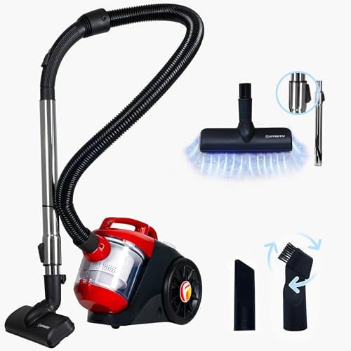 EFFEKTIV Aspirapolvere senza Sacco GranTornado 1000X, Aspirapolvere Potente Compatto Ciclonico 1200W, Potenza di Aspirazione 85000Pa, Capacità 1.5Litri, 76dB, Filtro HEPA, Cavo 3m, Per Peli Animali
