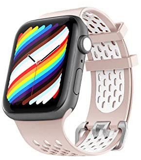 APRLIITY Cinturino Sportivi per Apple Watch 38mm/40mm/41mm, Silicone Cinturini di Ricambio per iWatch Series 10 9 8 7 6 5 4 3 2 1 SE Ultra, Rosa