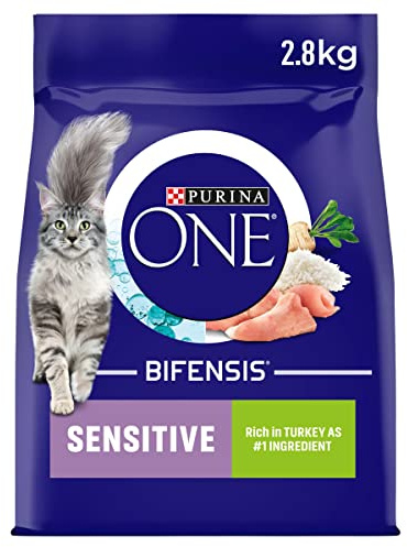 PURINA ONE Sensitive Turkey Dry Cat Food 2.8kg (Pack of 4)