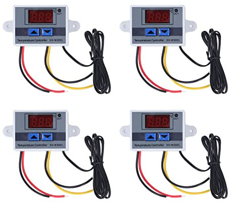 4PCS XH-W3001 Controlador de Temperatura 110-220V Pantalla Digital LCD Termostato Inteligente -50 ℃ a 110 ℃ Regulador de Temperatura Inteligente para Sistema de Aire Acondicionado