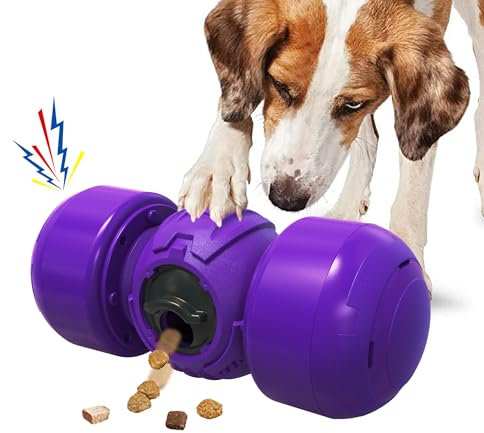 LACCEN Interactive Dog Toy, Rolling Dog Treat Dispenser Slow Feeder, Funny Puzzle Toy Reduce Boredom Improve IQ, Dog Treat Toys for Boredom Medium Large Dogs (Purple)