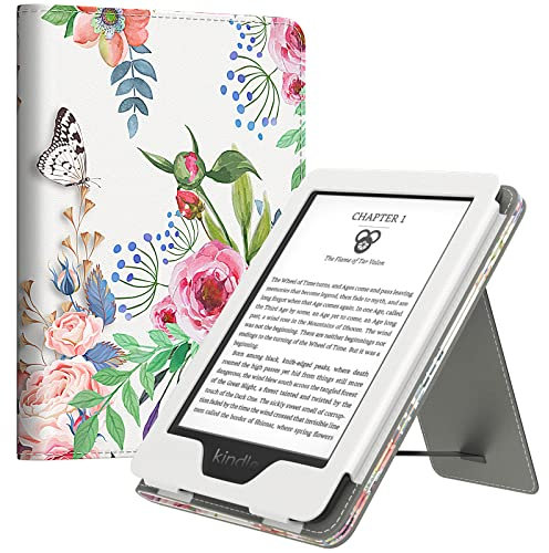 MoKo Hülle für den Neuen 6 Kindle (11. Generation, 2024/2022 Release)/(10./8. Generation, 2019/2016), Ultraleichte PU-Schutzhülle mit Auto Wake/Sleep für Kindle 2024, Duftende Blume