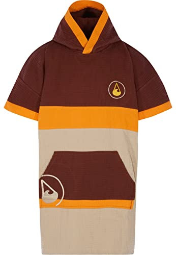 WAVE HAWAII Porlamar Surfponcho für Körpergrößen von 155-185 cm Poncho 100% ÖKO Baumwolle Wafflepiqué Umkleidehilfe für Schwimmen Strand Surfen Badeponcho Duschponcho für Damen Herren Erwachsene