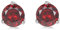 Bellitia Jewelry 925 Sterling Silber Geburtsstein Edelstein Ohrstecker für Frauen Damen, Simulierter Granat Ohrringe Hypoallergener Ohrschmuck Rot Stein Geschenk Set, 1ct 6.5mm