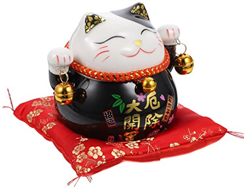 Beavorty 1stk Keramik Kätzchen Skulptur Lucky Cat Sparschwein Japanische Keramik Maneki Neko Tier Sparbüchse Winkekatze Dekoration Geschenk Tierfigur Katzen Statue Deko Maschine Kind Öffnen