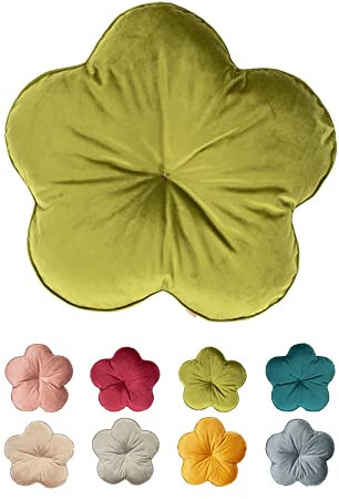 beties Samt&Sonders Serie Kissen Blume ca. 50 Ø cm Deko- Formkissen gefüllt (Mai-grün)