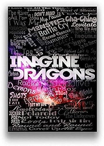 Poster Imagine Dragons Music Group Poster, Foto, Porträt, Bilder, Wandkunst, Leinwand, Malerei, Poster Und Drucke, Heimdekoration 50X70Cm Kein Rahmen