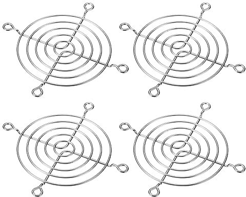 PATIKIL 80mm Lüfter Fingergrill 4 Packung 304 Edelstahl Grillschutz Schutzlüfter Schützende Cover für 80x80mm Lüfter für Geräte Computer Heimwerken Silber