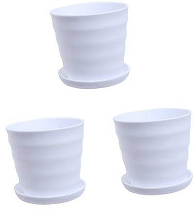 YARNOW 15 Pièces Jardiniere Plastique Pot Plante Plastique Jardinière Succulente Pots De Fleurs Petits Pots De Plantes Aneth Vert Blanche Plateau