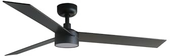 Faro RUDDER Großer LED-Deckenventilator in Schwarz, Walnuss, DC, 6 Geschwindigkeiten