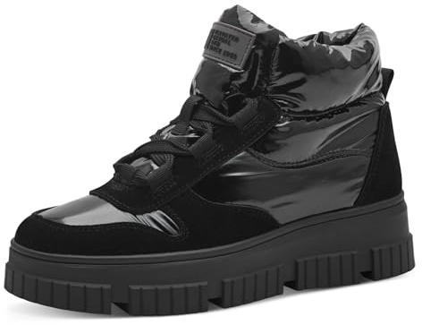 s.Oliver Damen Sneaker hoch mit Fütterung zum Schnüren Winter, Schwarz (Black), 41 EU