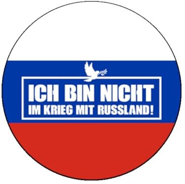 Ich bin nicht im Krieg II mit Russland Aufkleber 24 cm