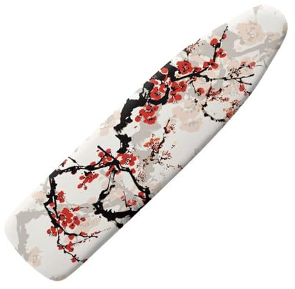 HOWILATH Plum Blossom Iron Board Cover 122 x 38cm Universal Ironing Board Replacement Accessory, Stain Resistant Elastic Ironing Covers-M