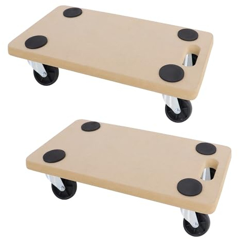 TRMLBE 2X Rollbrett Transportroller 58 x 29 cm Möbelroller Transport Roller aus MDF Rollbretter Transport Rollwagen bis 200 kg Tragkraft für Umzug Möbel-Transport