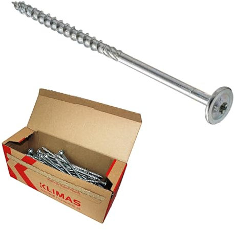 WKCP-B Tellerkopfschrauben weiß verzinkt Holzbauschrauben alle Größen Tellerkopf Torx Schrauben NEUE SPITZE Ø8,0mm ((50Stück Ø8,0 x 240mm TX40))