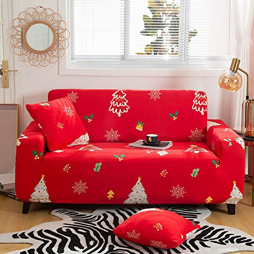 Sofaschoner Rot Sofaüberwurf Weich Spandex Sofaschoner rutschfest Couch Überwurf Waschbare Sofa Überzug Sofabezug mit Elastischen Riemen Sofabezug L Form Universelle 1 Sitzer