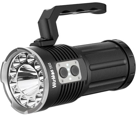 Wurkkos TS32 Super Bright 12,000 Lumen Flashlight, High Powerful Rechargeable LED Flashlight with IPX8 Waterproof and Discharge, for Outdoor Camping Hunting Searching (519A)