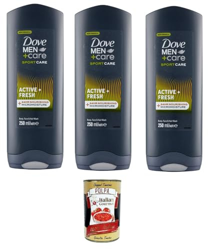 Italian Gourmet D.Men Italian Gourmet Doccia Shampoo corpo viso capelli | Formula multifunzione rinfrescante, Active Fresh Duft für Haut, Gesicht und, Gesamtnettogewicht 750 ml + Kostenlos Polpa 400g