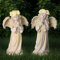 Kssiaz Statue d'ange de Jardin, Décoration de Jardin Solaire avec Lumière Chaude et Trous de Fuite d'eau, Décor Extérieure Étanche, Sculpture d'ange Priant pour Pelouse, Cour et Patio, Blanc