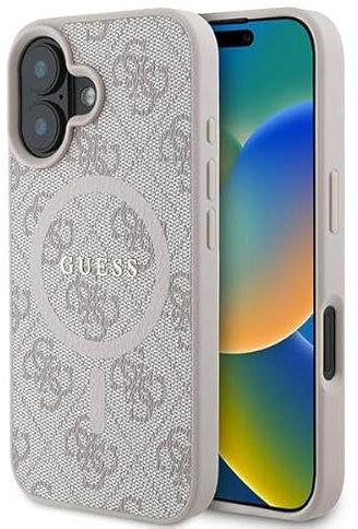 CG MOBILE Guess GUHMP16MG4GFRP Hülle für iPhone 16 Plus 6.7 Rosa hardcase 4G Ring Classic Logo