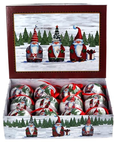 Christmas Gonk Baubles In Gift Box - Tree Decorations - Set of 12