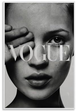 CHIMOSHEJI Kate Moss Poster, modisches Schwarz-Weiß-Poster, Wandkunst, dekoratives Gemälde, für Schlafzimmer, Wohnzimmer, Flur, Küche, Büro, 30 x 45 cm, ungerahmter Stil