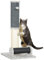 PawHut Poste Rascador para Gatos 85 cm Arañador para Gatos con Poste de Sisal Cepillo de Auto Acicalado y Bola de Juguete Gris y Crema